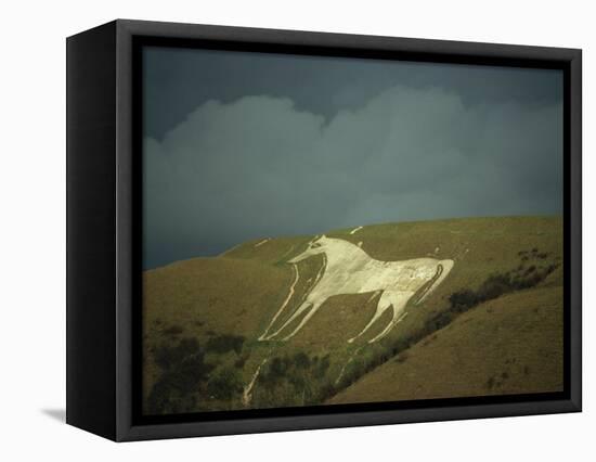 White Horse Near Westbury, Wiltshire, England, United Kingdom, Europe-David Beatty-Framed Stretched Canvas