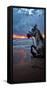 White Horse on the Beach at Sunset 02-Zeynep Karagoz-Framed Stretched Canvas