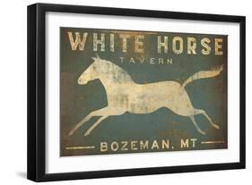 White Horse Running-Ryan Fowler-Framed Art Print