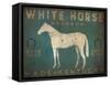 White Horse with Words Blue-Ryan Fowler-Framed Stretched Canvas