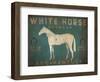 White Horse with Words Blue-Ryan Fowler-Framed Art Print