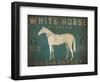 White Horse with Words Blue-Ryan Fowler-Framed Art Print