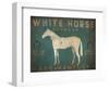 White Horse with Words Blue-Ryan Fowler-Framed Art Print