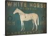 White Horse with Words Blue-Ryan Fowler-Stretched Canvas