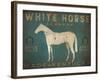 White Horse with Words Blue-Ryan Fowler-Framed Art Print