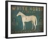 White Horse with Words Blue-Ryan Fowler-Framed Art Print