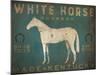 White Horse with Words Blue-Ryan Fowler-Mounted Art Print