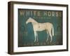 White Horse with Words Blue-Ryan Fowler-Framed Art Print