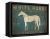 White Horse with Words Blue-Ryan Fowler-Framed Stretched Canvas