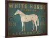 White Horse with Words Blue-Ryan Fowler-Framed Art Print