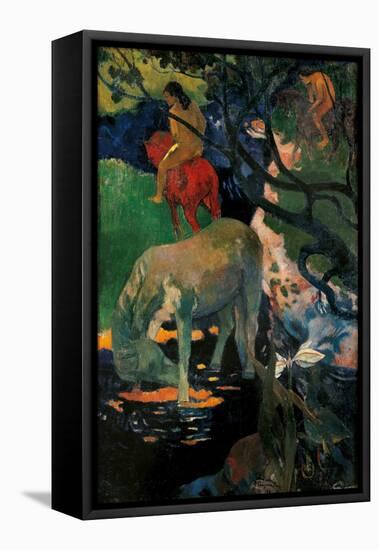 White Horse-Paul Gauguin-Framed Stretched Canvas