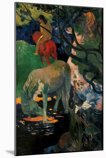 White Horse-Paul Gauguin-Mounted Art Print