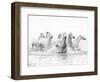 White Horses of Camargue Running Through the Water, Camargue, France-Nadia Isakova-Framed Premium Photographic Print