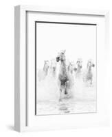 White Horses of Camargue Running Through the Water, Camargue, France-Nadia Isakova-Framed Photographic Print