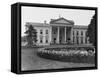 White House and Iris Garden-null-Framed Stretched Canvas