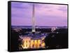 White House at dusk, Washington Monument, Washington DC, USA-null-Framed Stretched Canvas