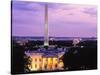 White House at dusk, Washington Monument, Washington DC, USA-null-Stretched Canvas