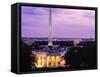 White House at dusk, Washington Monument, Washington DC, USA-null-Framed Stretched Canvas