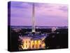 White House at dusk, Washington Monument, Washington DC, USA-null-Stretched Canvas