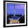 White House at dusk, Washington Monument, Washington DC, USA-null-Framed Photographic Print