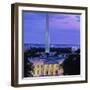 White House at dusk, Washington Monument, Washington DC, USA-null-Framed Premium Photographic Print