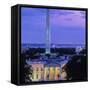 White House at dusk, Washington Monument, Washington DC, USA-null-Framed Stretched Canvas