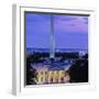 White House at dusk, Washington Monument, Washington DC, USA-null-Framed Photographic Print