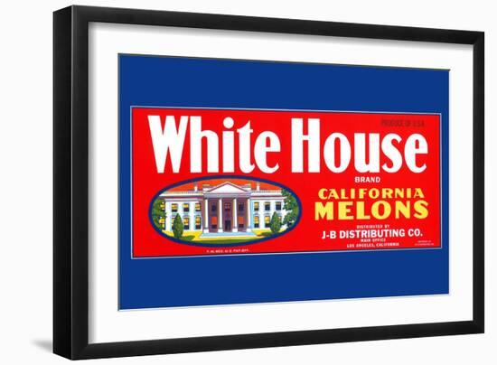 White House Brand California Melons-null-Framed Art Print