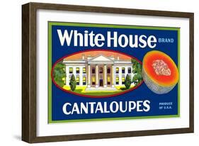 White House Cantaloupe Label-null-Framed Art Print