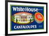 White House Cantaloupe Label-null-Framed Art Print