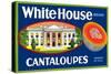 White House Cantaloupe Label-null-Stretched Canvas