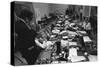 White House Press Room During President Lyndon Johnson's Gall Bladder Surgery, 1965-null-Stretched Canvas