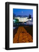 White House with flowers at dusk, Washington DC, USA-null-Framed Photographic Print