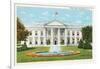 White House with Fountain-null-Framed Art Print