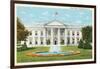 White House with Fountain-null-Framed Art Print