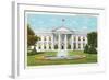 White House with Fountain-null-Framed Art Print