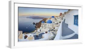 White Houses and Blue Domes of the Churches Dominate the Aegean Sea, Oia, Santorini-Roberto Moiola-Framed Photographic Print