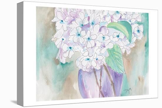 White Hydrangea-Beverly Dyer-Stretched Canvas