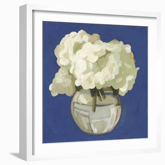 White Hydrangeas I-Emma Scarvey-Framed Art Print