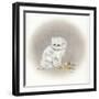 White Kitty (Ornament)-Peggy Harris-Framed Giclee Print