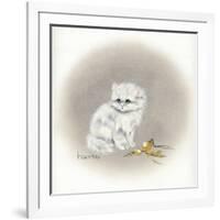 White Kitty (Ornament)-Peggy Harris-Framed Giclee Print