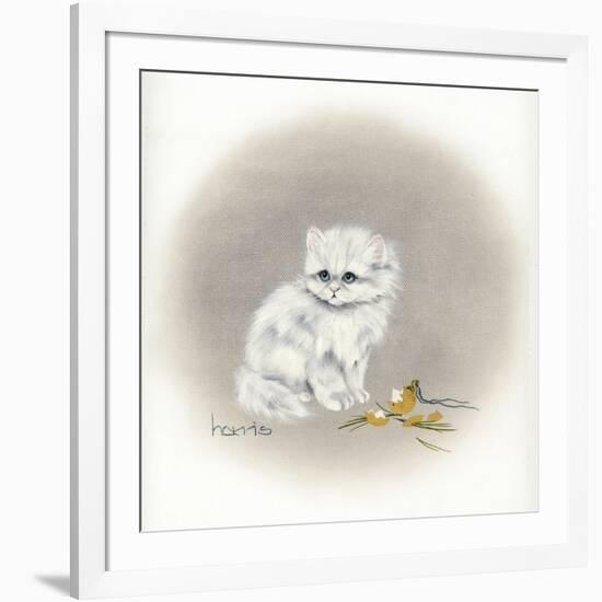 White Kitty (Ornament)-Peggy Harris-Framed Giclee Print