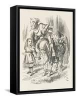 White Knight Alice and the White Knight-John Tenniel-Framed Stretched Canvas