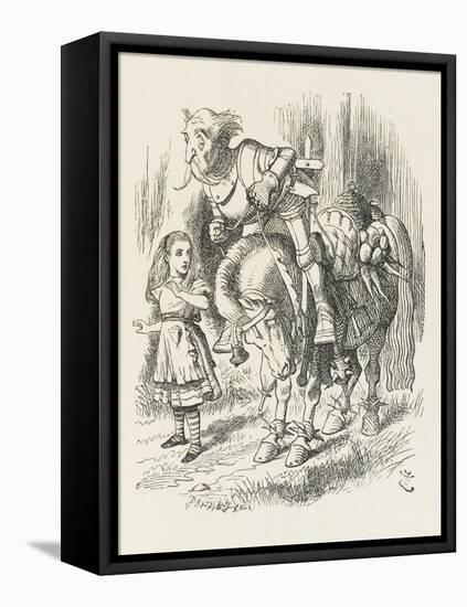 White Knight Alice and the White Knight-John Tenniel-Framed Stretched Canvas