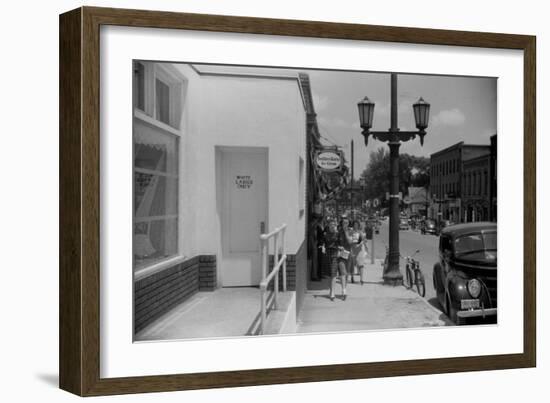 White Ladies Only' Sign on a Public Restroom on in Durham, North Carolina, 1940-null-Framed Photo