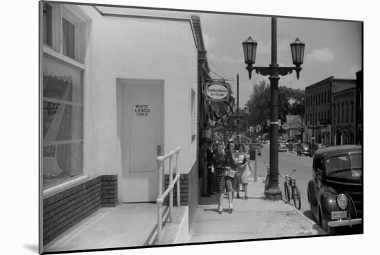 White Ladies Only' Sign on a Public Restroom on in Durham, North Carolina, 1940-null-Mounted Photo