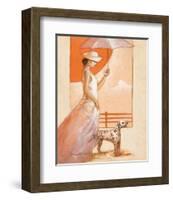 White Lady with Dalmatian-Joadoor-Framed Art Print