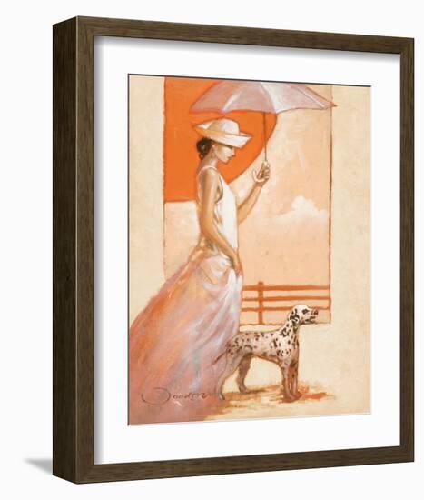 White Lady with Dalmatian-Joadoor-Framed Art Print