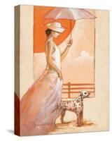 White Lady with Dalmatian-Joadoor-Stretched Canvas