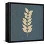 White Leaf on Blue 02-Tom Quartermaine-Framed Stretched Canvas